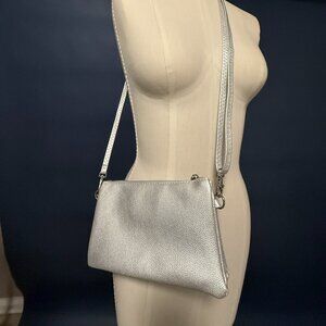 Silver crossbody purse